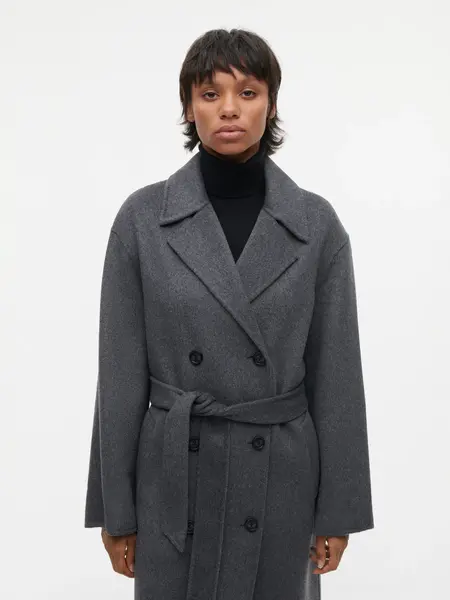 Studio AR Mae wool blend jas D.grey melange