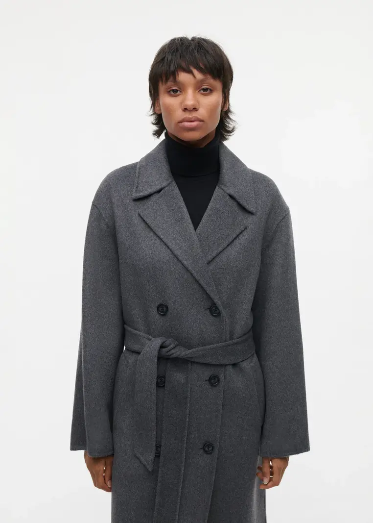 Studio AR Mae wool blend jas D.grey melange