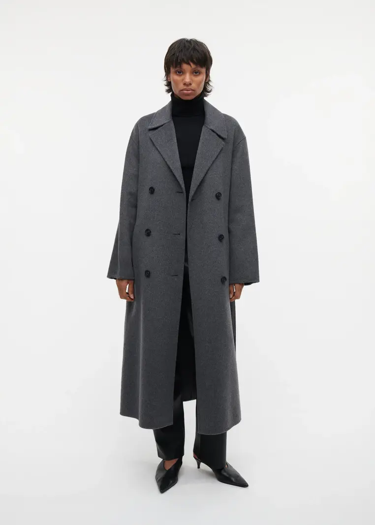 Studio AR Mae wool blend jas D.grey melange