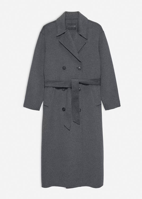 Studio AR Mae wool blend jas D.grey melange