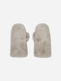 Studio AR Evalyn faux mink wanten Clay