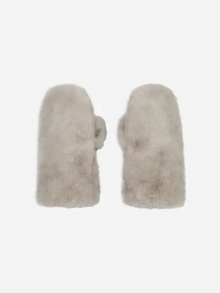 Studio AR Evalyn faux mink wanten Clay