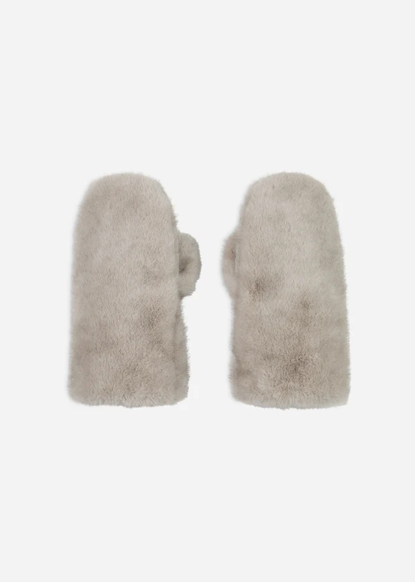 Studio AR Evalyn faux mink wanten Clay