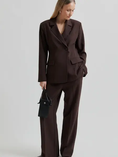 Second Female Fique fitted blazer Chocolate plum