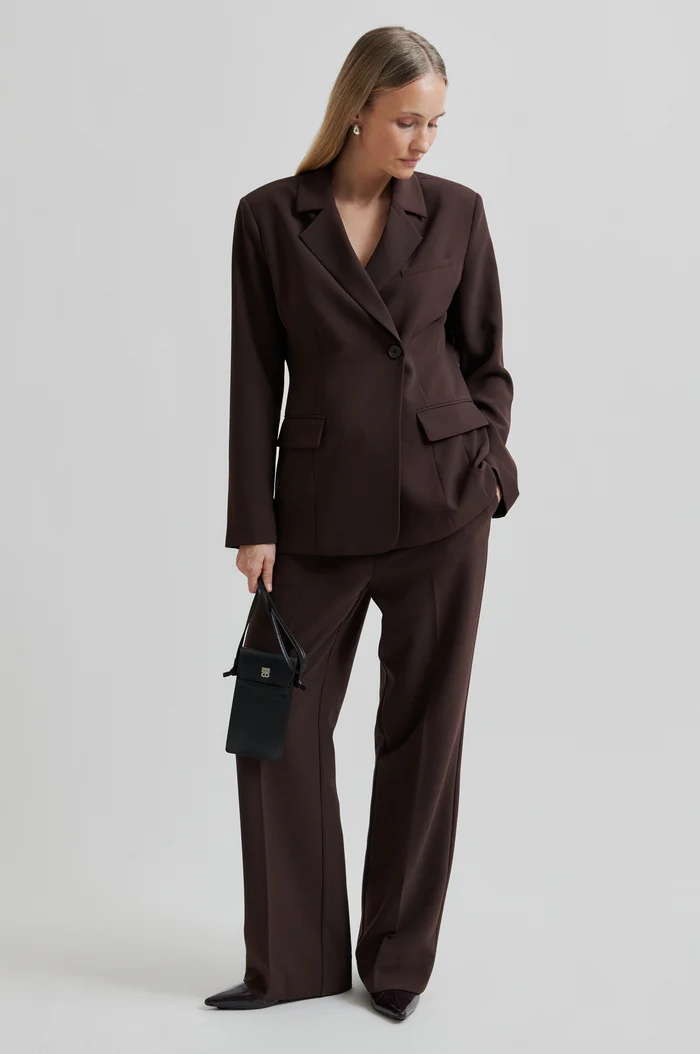 Second Female Fique fitted blazer Chocolate plum