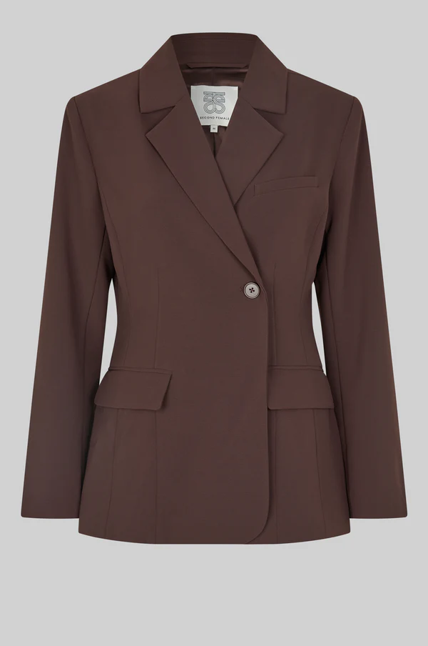 Second Female Fique fitted blazer Chocolate plum