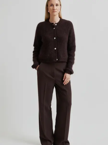 Second Female Fique classic trousers Chocolate plum