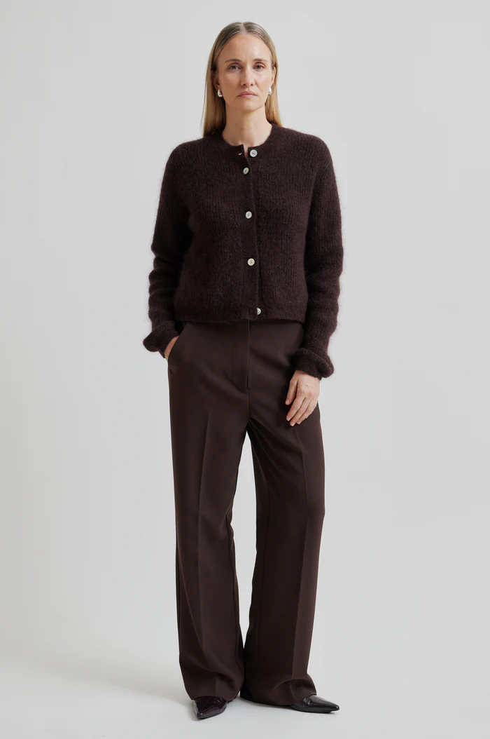 Second Female Fique classic trousers Chocolate plum