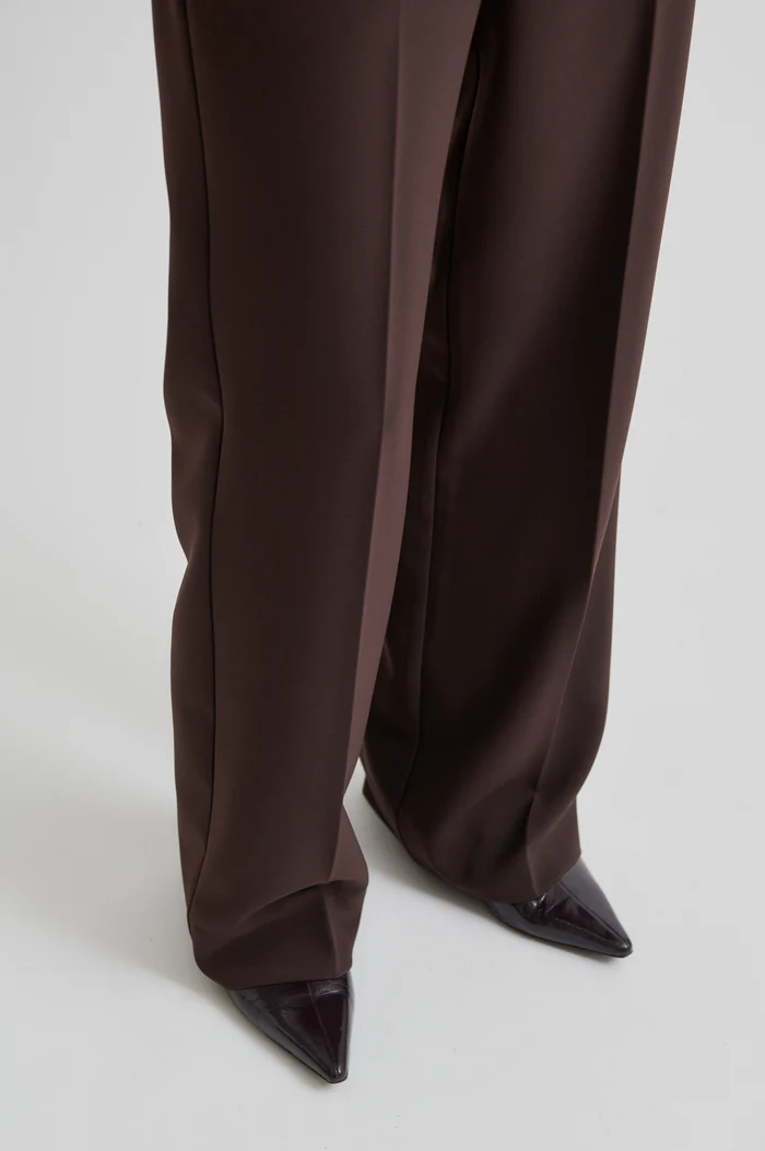 Second Female Fique classic trousers Chocolate plum