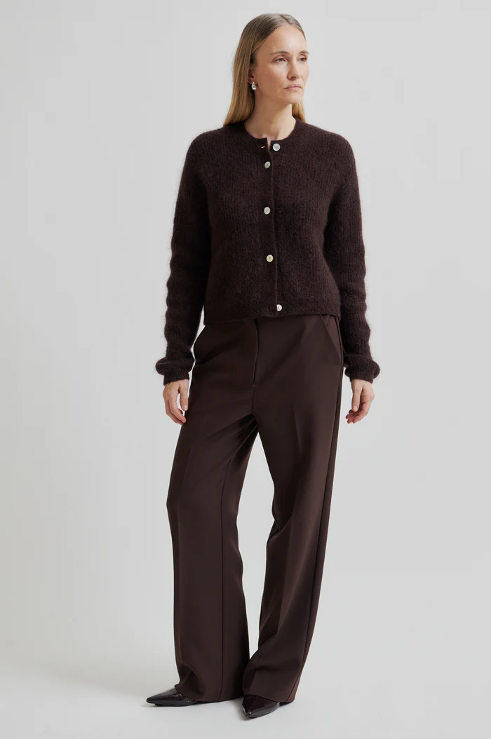 Second Female Fique classic trousers Chocolate plum