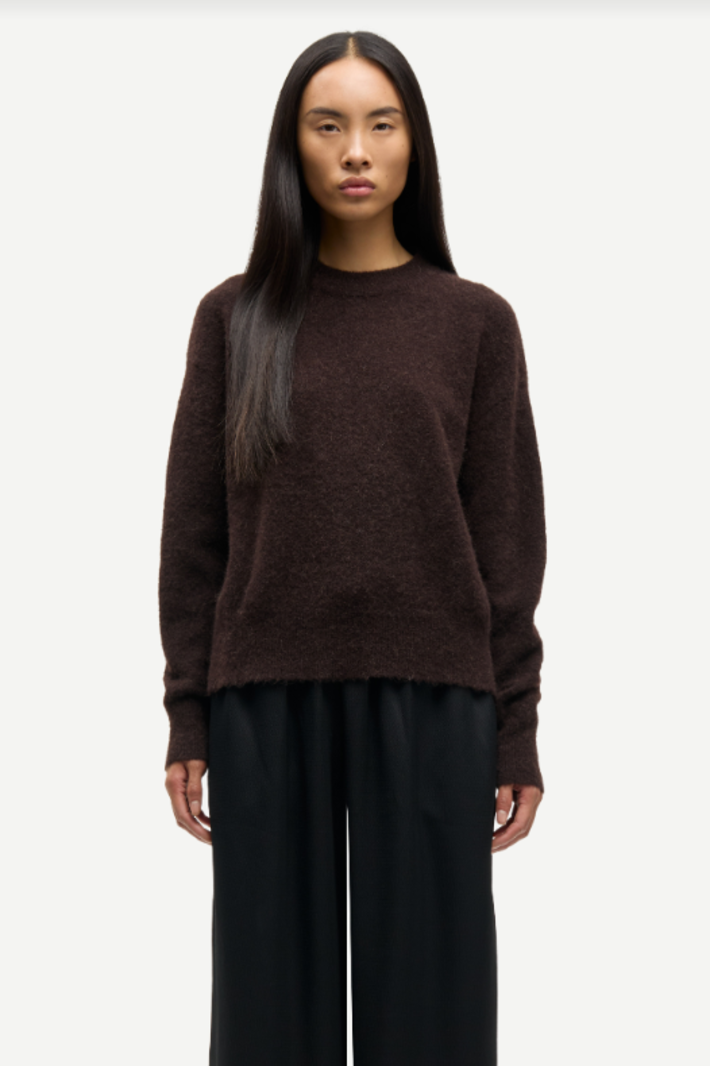 Samsoe Samsoe Anour o-n crew neck Black coffee