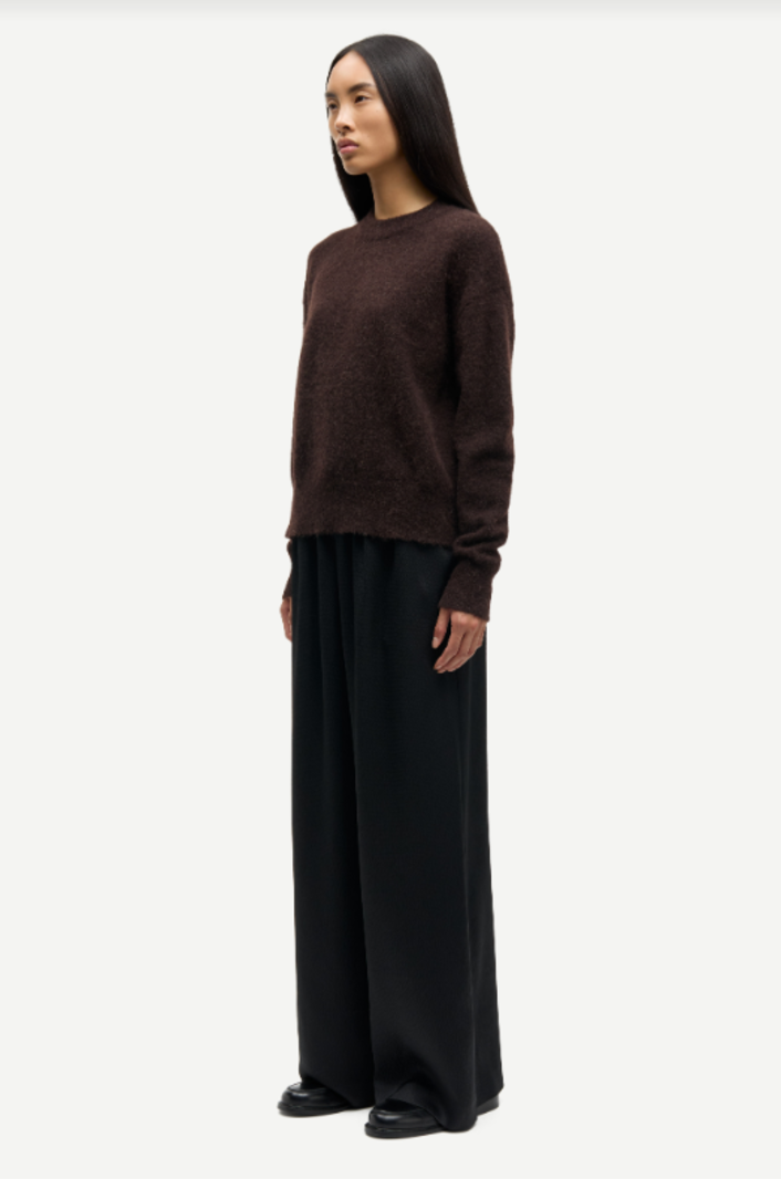 Samsoe Samsoe Anour o-n crew neck Black coffee