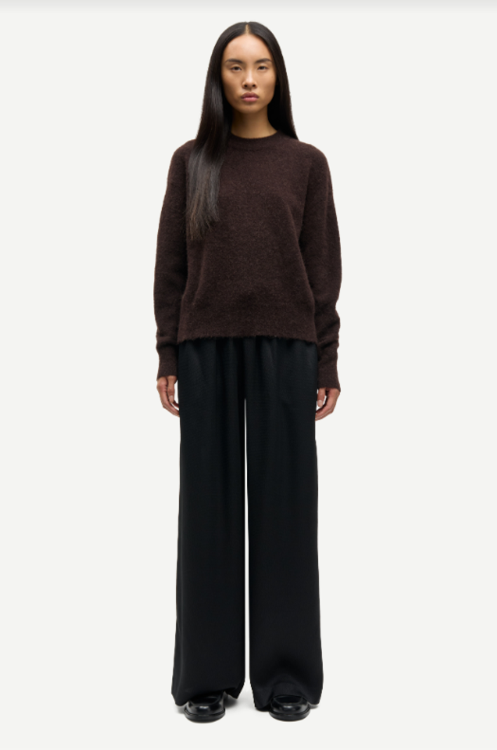 Samsoe Samsoe Anour o-n crew neck Black coffee