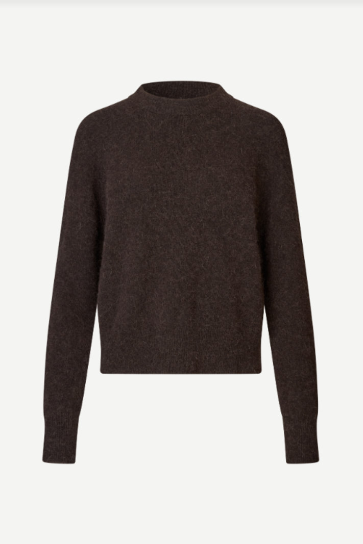 Samsoe Samsoe Anour o-n crew neck Black coffee