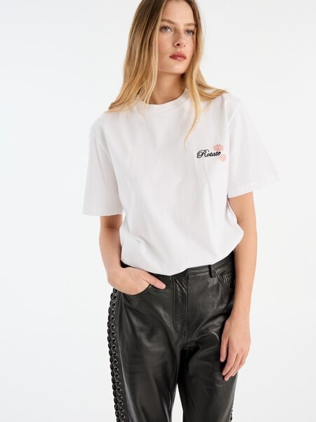 ROTATE Oversized t-shirt Bright white kiss