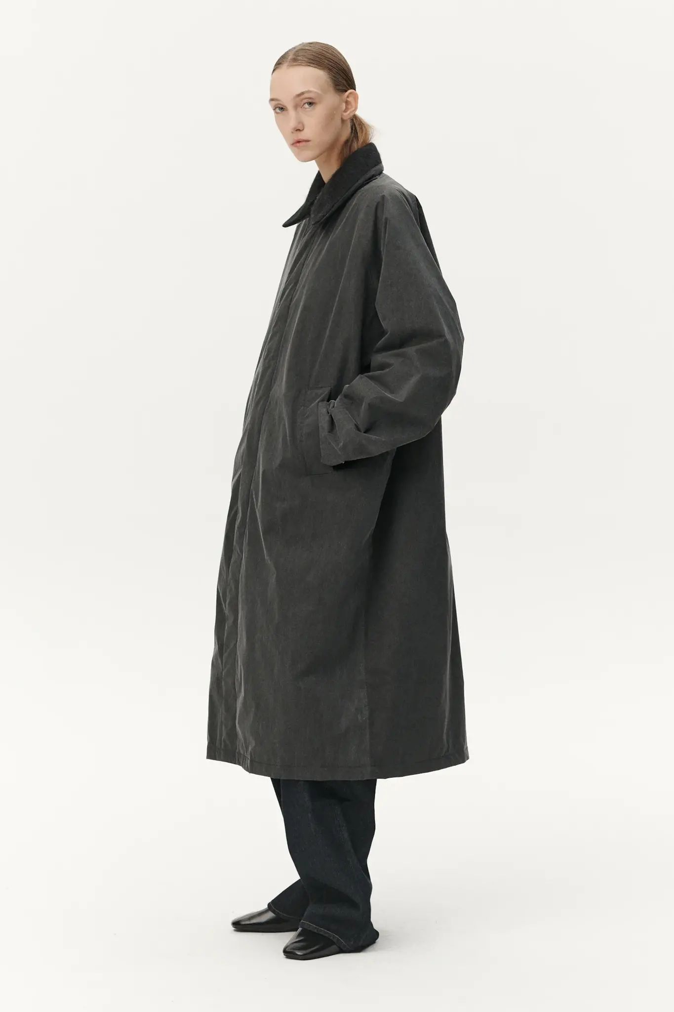 Welter Shelter Long coach washed jacket Washed black