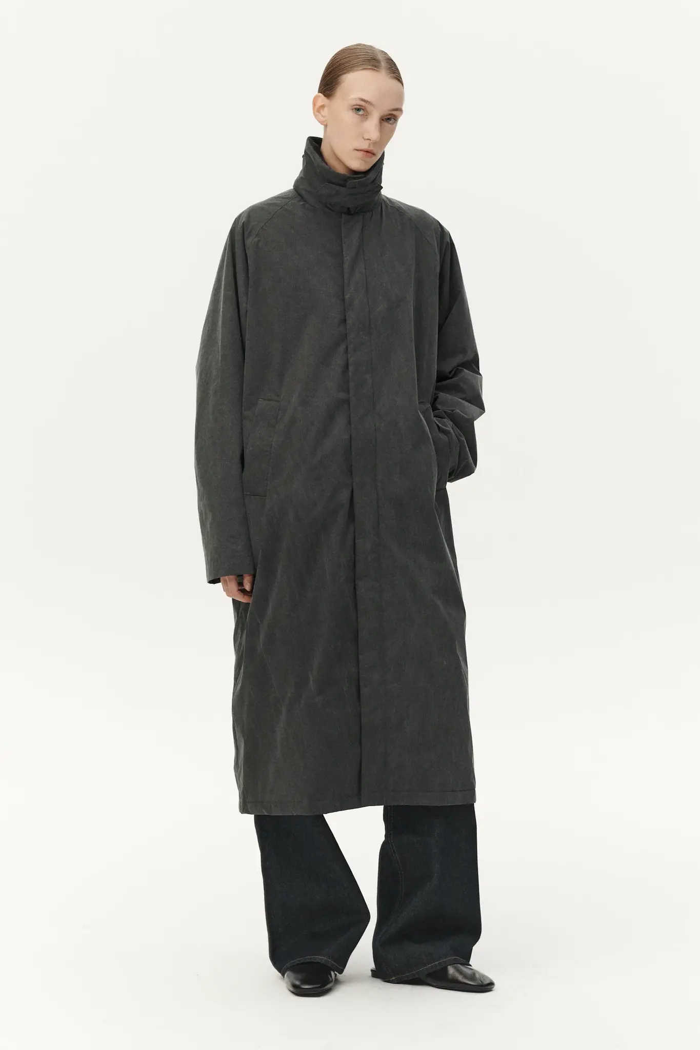 Welter Shelter Long coach washed jacket Washed black