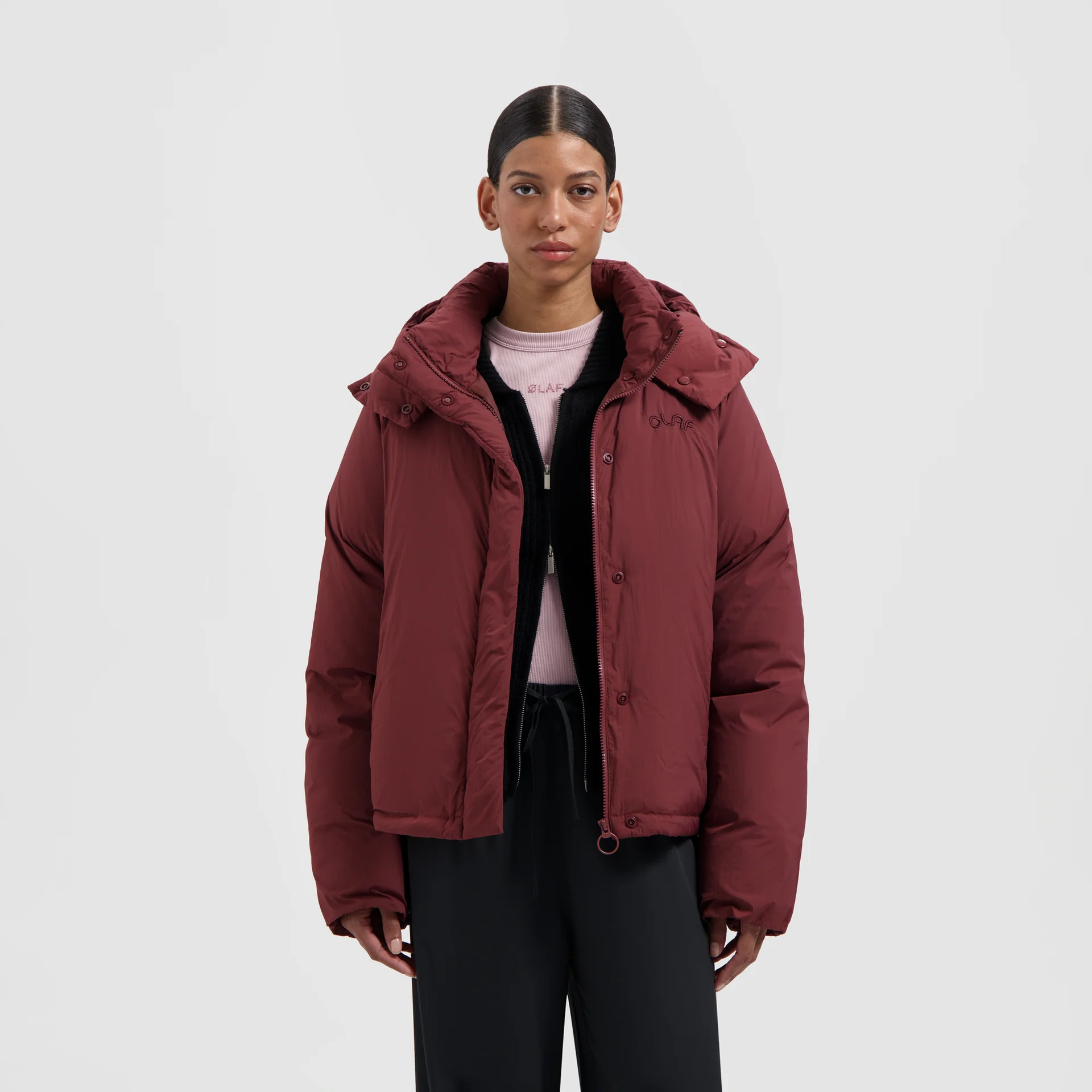 OLAF Hooded puffer jacket Rum raisin