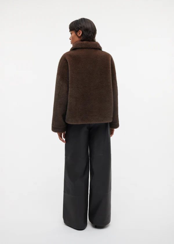 Studio AR Faje faux mink jas Choco