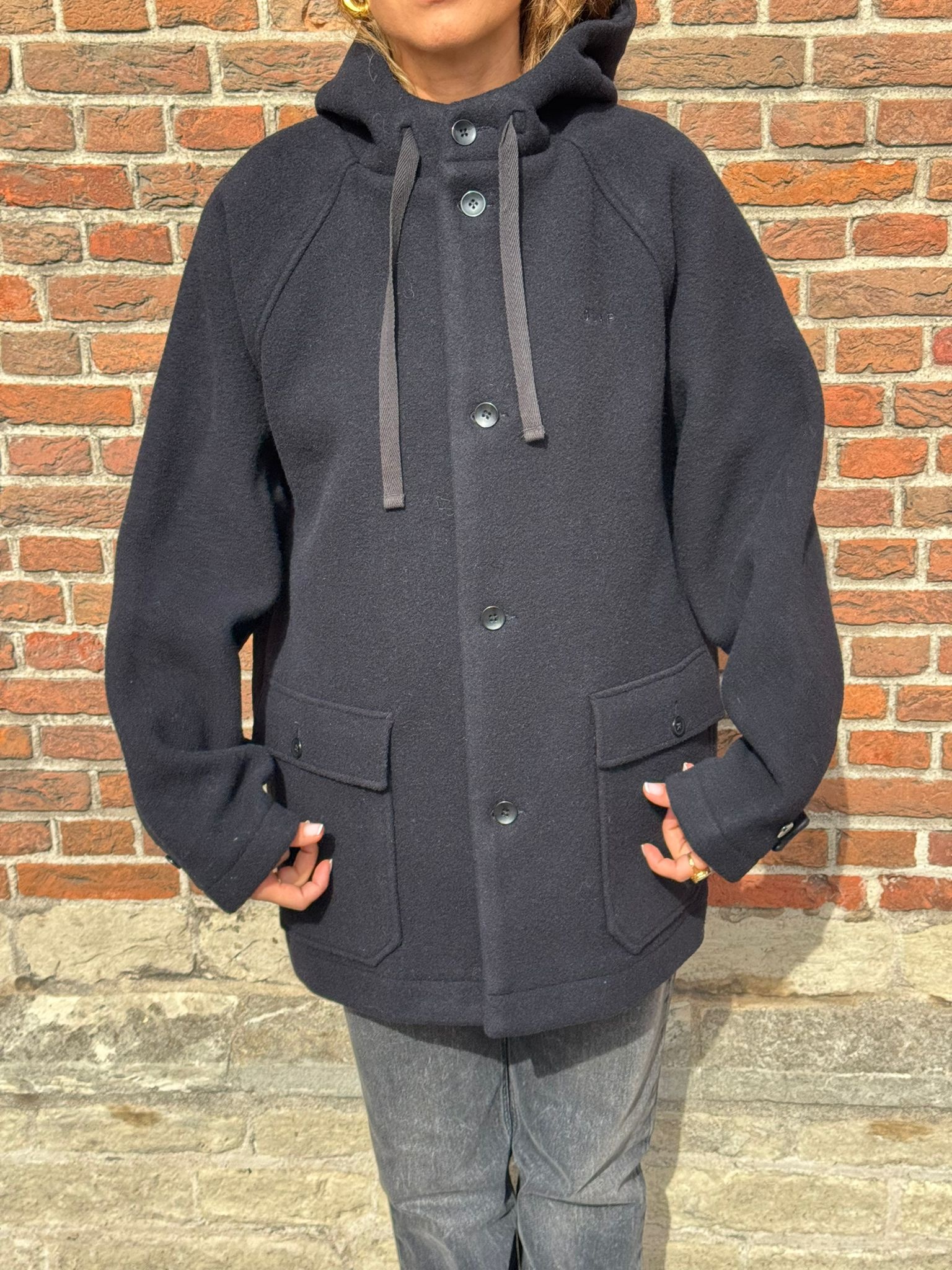 OLAF Wool duffel jacket Navy