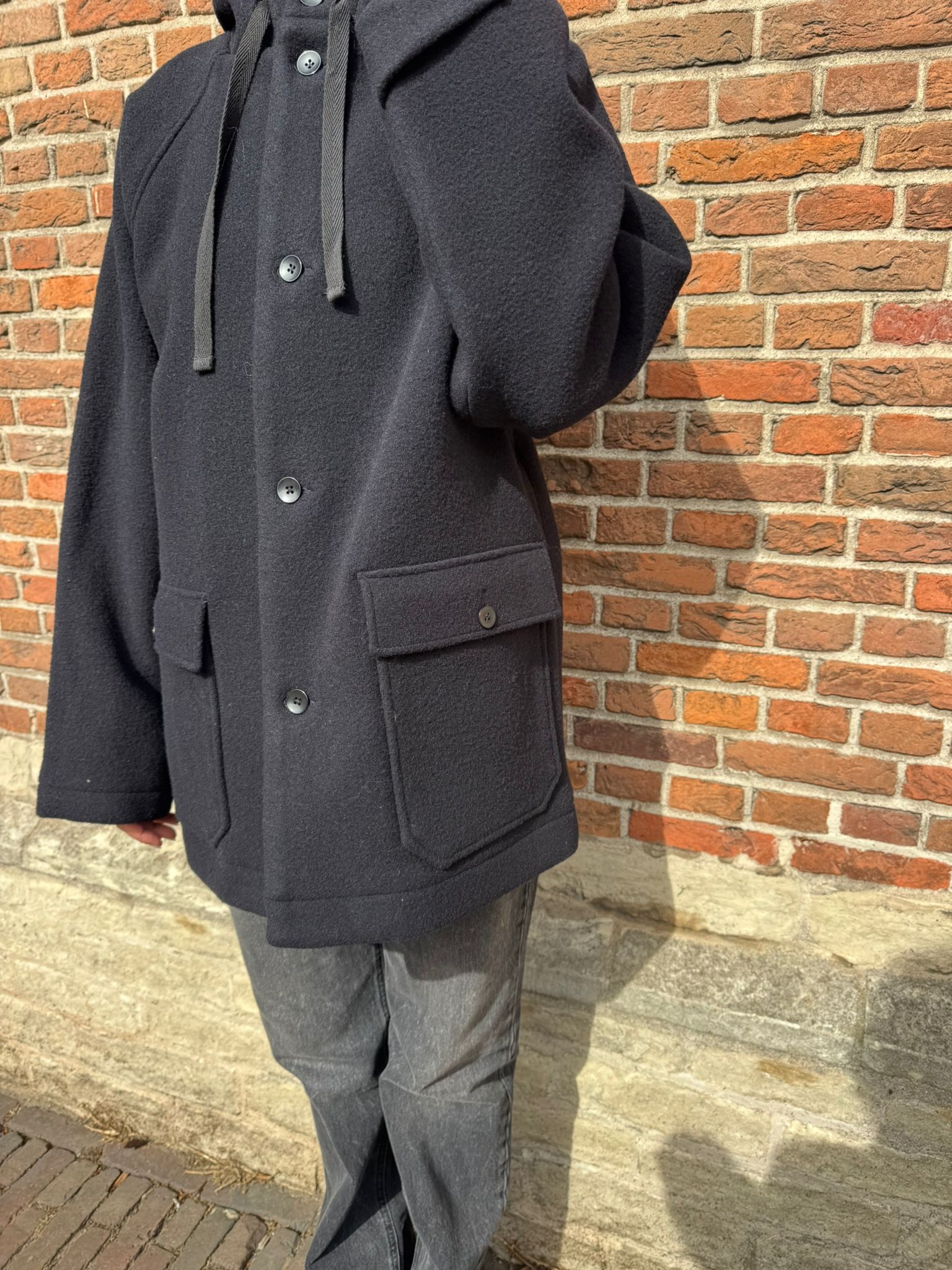 OLAF Wool duffel jacket Navy