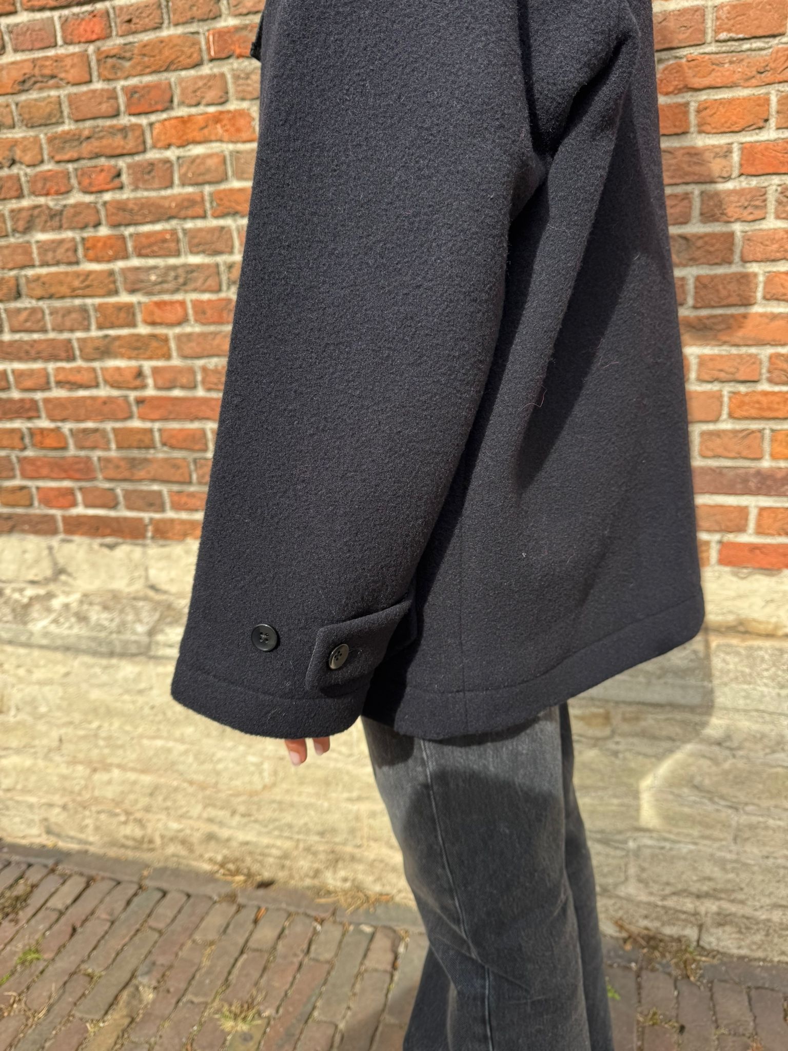 OLAF Wool duffel jacket Navy