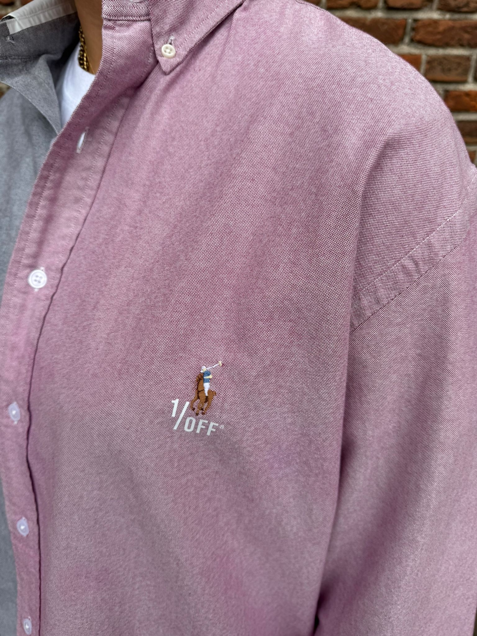 1/OFF Shirt 50/50 Pink/Grey M/L