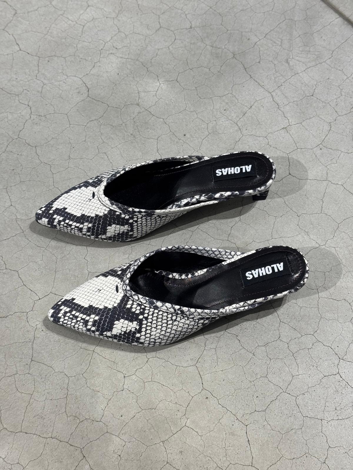 Alohas Tessa indo Grey leather mules