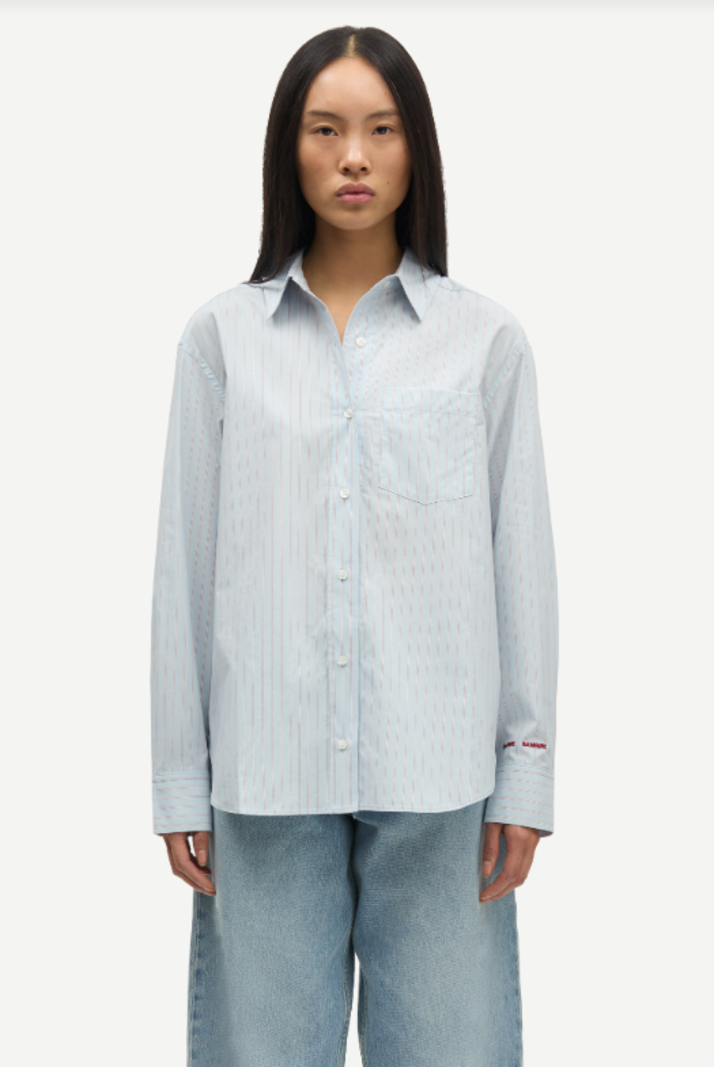 Samsoe Samsoe Salova pocket shirt Rugby blue st.