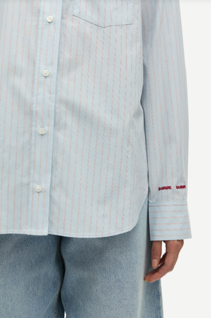 Samsoe Samsoe Salova pocket shirt Rugby blue st.