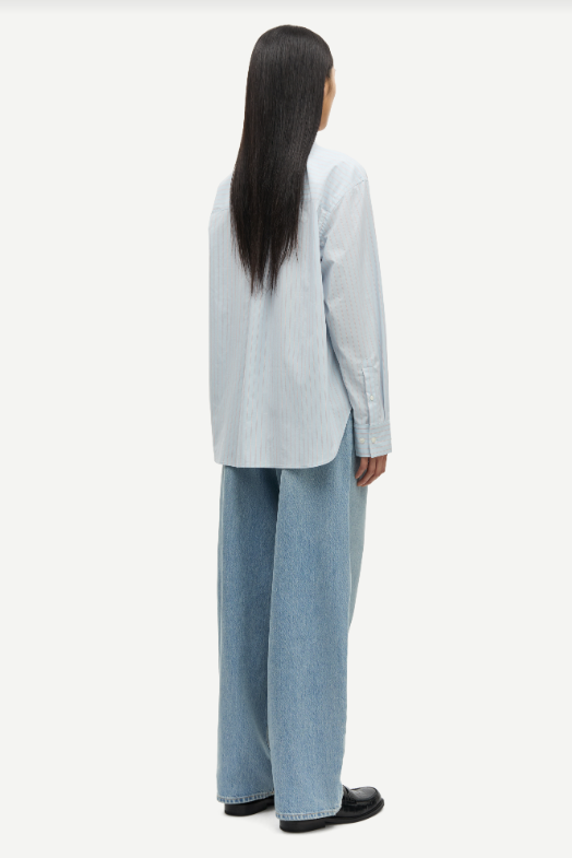 Samsoe Samsoe Salova pocket shirt Rugby blue st.