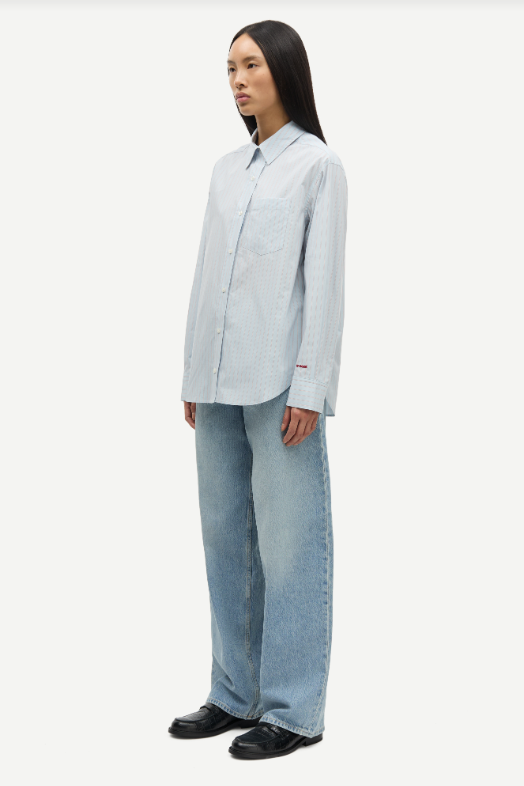 Samsoe Samsoe Salova pocket shirt Rugby blue st.