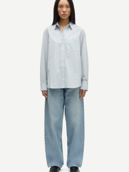 Samsoe Samsoe Salova pocket shirt Rugby blue st.