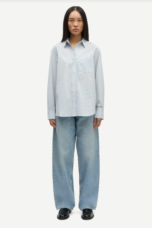 Samsoe Samsoe Salova pocket shirt Rugby blue st.