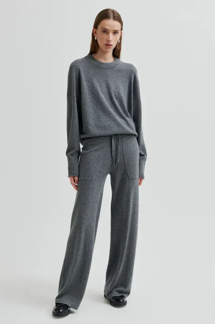Second Female Calm knit O-neck Grey melange