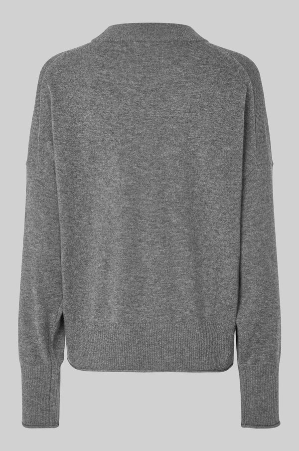 Second Female Calm knit O-neck Grey melange