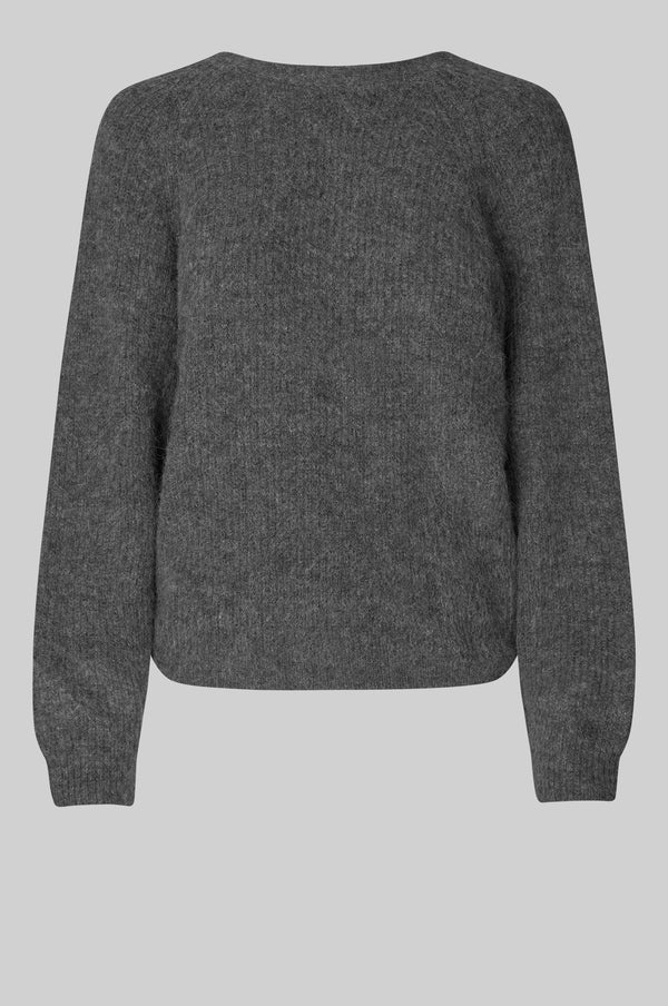 Second Female Flare knit Dark grey melange