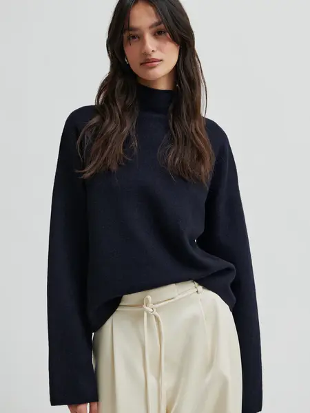 Second Female Life knit T-neck Carbon