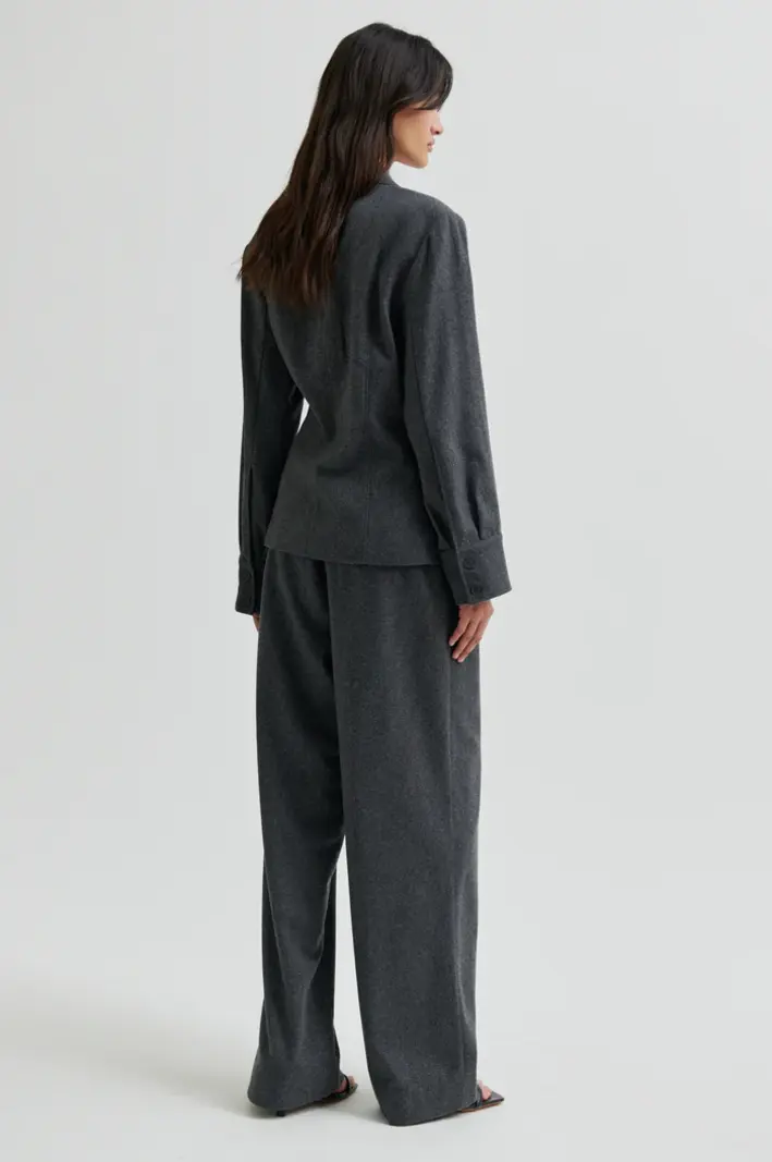 Second Female Milea wrap shirt Dark grey melange