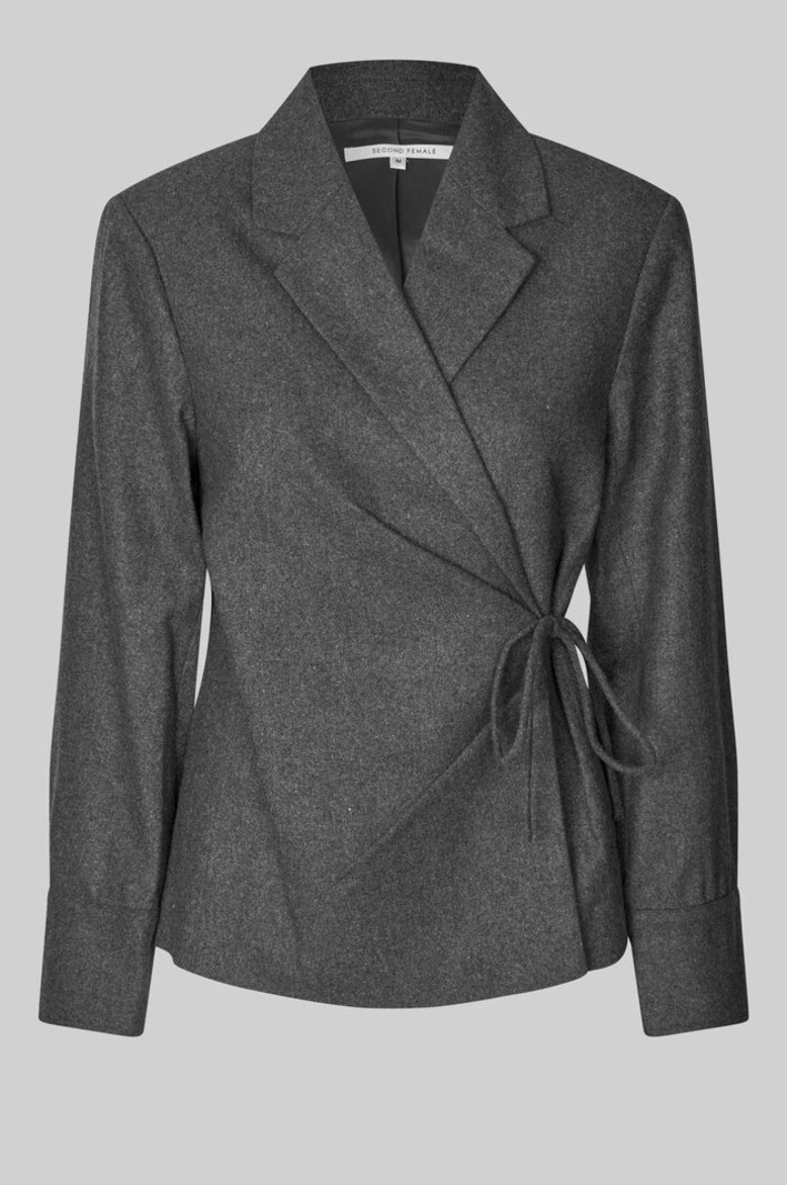 Second Female Milea wrap shirt Dark grey melange