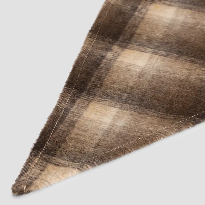 OLAF Wool hooded scarf Check
