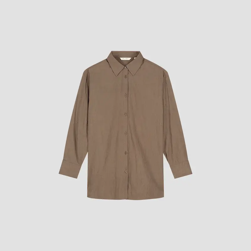 OLAF Monogram embro oversized shirt Taupe