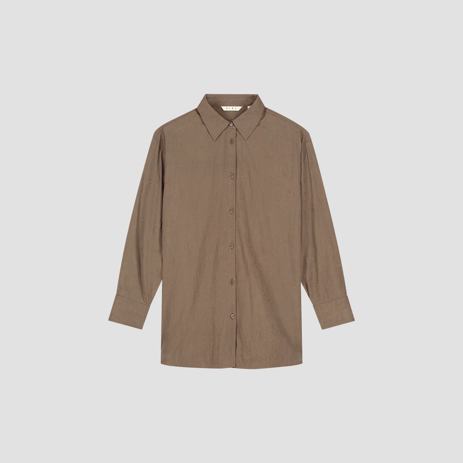 OLAF Monogram embro oversized shirt Taupe