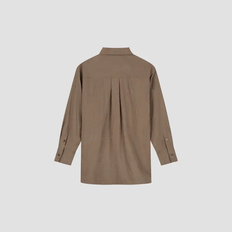OLAF Monogram embro oversized shirt Taupe