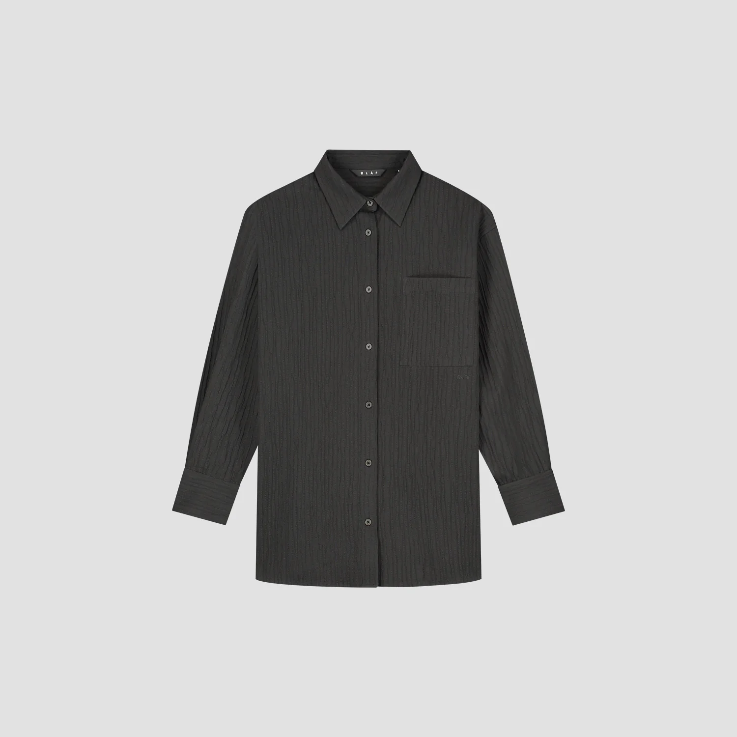 OLAF Textured drapey shirt Black