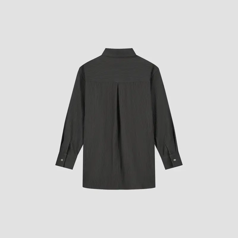 OLAF Textured drapey shirt Black