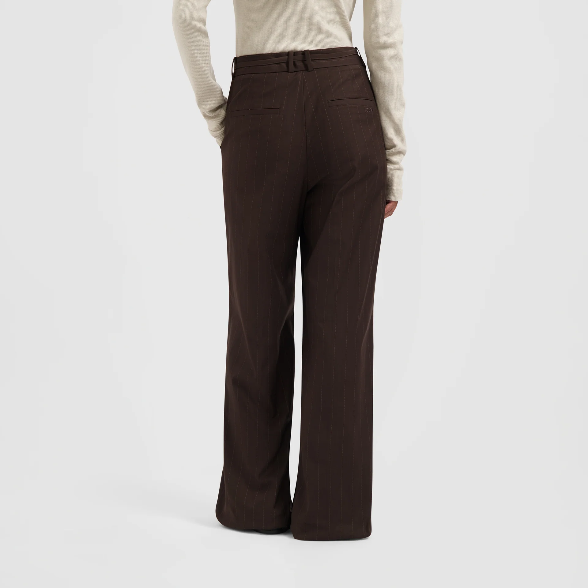 OLAF Pintstripe tailord trousers Hot fudge