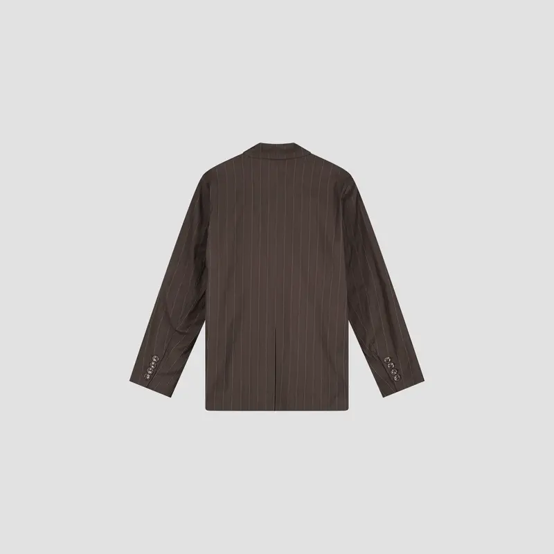OLAF Pinstripe tie detail blazer Hot fudge