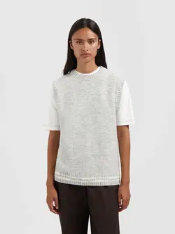 OLAF Crafted detail knit vest Heather grey