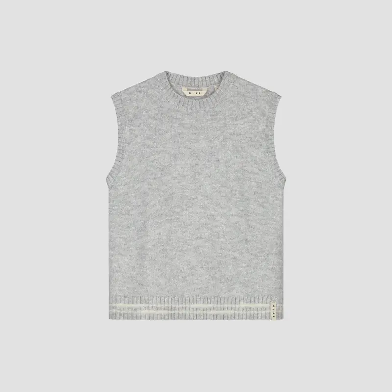 OLAF Crafted detail knit vest Heather grey